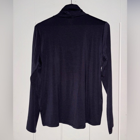 Eileen Fisher Fine Jersey Turtleneck Top Women L Basic Layering Long Line NEW - Picture 2 of 7
